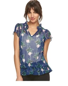 Short Sleeve Cheer Blouses ELLE size L,M,S Multi Color 100% polyester NWT - Picture 1 of 3