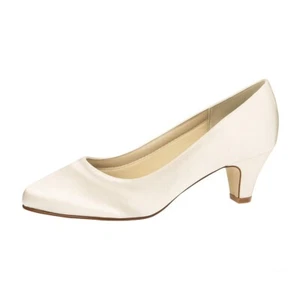 Rainbow Club Megan Brautschuhe Hochzeit Pumps Satin Gr. 42 Ivory / Creme - Bild 1 von 3