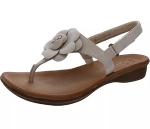 SOUL Naturalizer Women's Sing-2 Thong T Strap Flower Detail porcelain, Size 8 - Picture 1 of 5