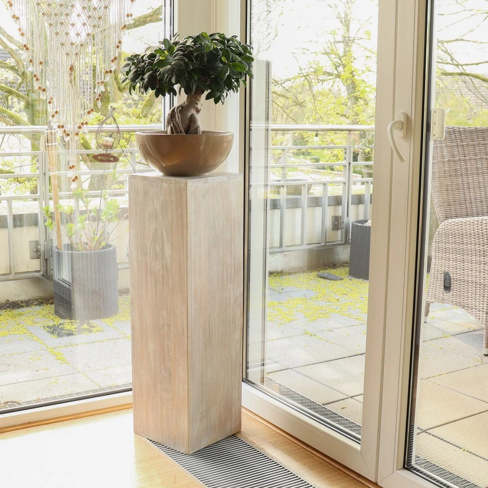 Säule Holzsäule Dekosäule Podest Ständer Sockel Blumenständer Holz Weiß 65 cm - Bild 1 von 1