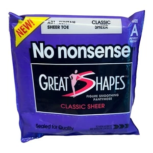 No Nonsense Great Shapes Figure Smoothing Pantyhose Classic Sheer Suntan Size A - Picture 1 of 2