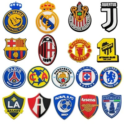 18Pcs Soccer Club Logo Football Shoes Charms Shoe Buckle Shoes Decors for Crocs - image 1 of 4