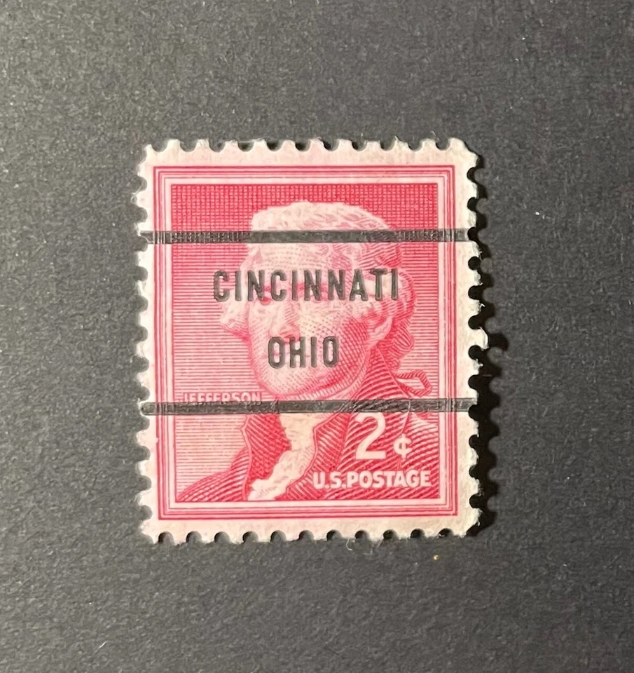 Cincinnati, Ohio Type 71 Precancel - 2 cents Jefferson - U.S. #1033 - OH - Image 1 of 1
