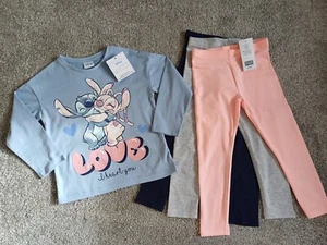BNWT 3-4 YEARS GIRLS "F&F" STITCH TOP & LEGGINGS OUTFIT BUNDLE (next day post) - Picture 1 of 6