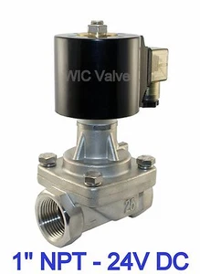1" Inch Stainless Zero Differential Electric Solenoid Steam Valve NC 24V DC - Picture 1 of 2