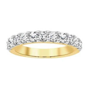 1 Cttw Round Diamond Wedding Anniversary Womens Band 14k Yellow Gold Ring - Picture 1 of 2