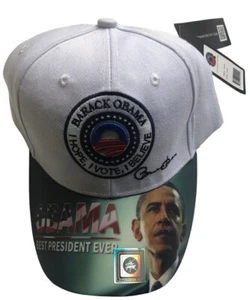 "Gorra coleccionable del presidente Obama ""Mejor presidente de todos los tiempos"" Esperanza-Voto -Cree- - Imagen 1 de 5
