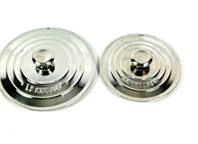 Le Creuset Stainless Steel Saucepan Pot Pan Lids  Only Saucier 7" &8" Lot of 2 - Image 1 of 4