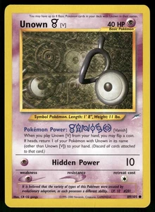 2002 Heavily Played Pokemon Unown [V] 89/105 Neo Destiny - Picture 1 of 3