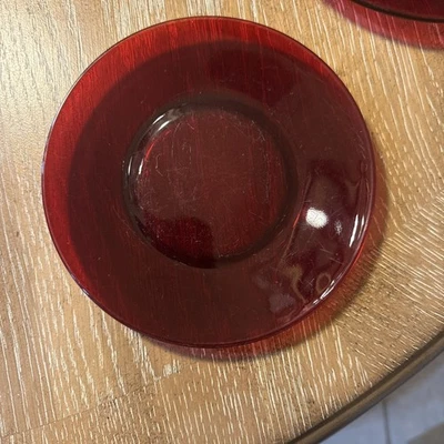 1 Anchor Hocking Royal Ruby Red Glass Bread Butter /Dessert Plate 6 1/8", - Image 1 of 2