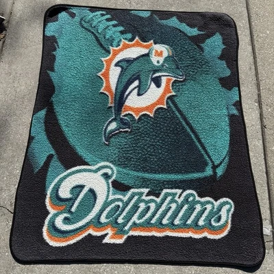 Manta fría de invierno del noroeste del equipo de fútbol americano NFL de los Miami Dolphins logotipo antiguo Foto 1 de 4