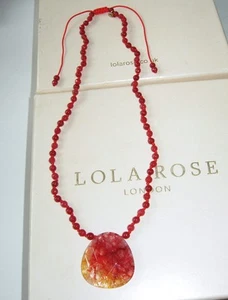 LOLA ROSE *STUNNING* RED ROCK CRYSTAL ADJUSTABLE 16"-26" NECKLACE NIKKI & ME QVC - Picture 1 of 1