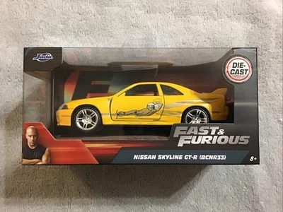 2024 Jada Fast & Furious BRIAN’S YELLOW NISSAN SKYLINE GT-R (BCNR33) Diecast - Image 1 of 4