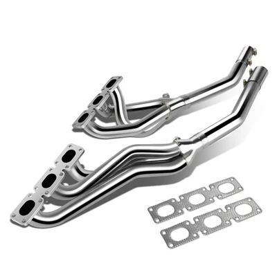 Cabezal de escape 2 piezas para 1992-1999 BWM E36 323i 325i 328i M3 2,8 L 3,2 L pulido Foto 1 de 4