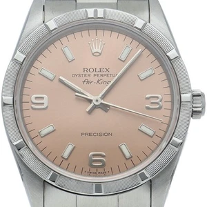 ROLEX Air king 14010(N) Stainless Steel mensWatch pink USED - Picture 1 of 6
