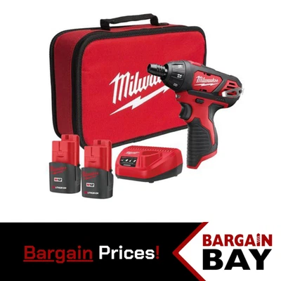 Milwaukee M12SET1D-152B 12v Sub-Compact Screwdriver 2 x 1.5ah Li-ion - Image 1 of 4