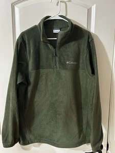 Suéter polar Columbia para hombre grande verde oliva cuarto cremallera pulóver exterior - Imagen 1 de 6