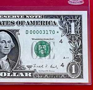 1988 A STAR NOTE $1 DOLLAR BILL ( CLEVELAND D ) UNCIRCULATED - Picture 1 of 3