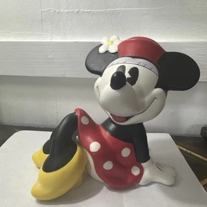 Disney Vintage Minnie Mouse sitzend gekreuztes Bein Keramik Sparschwein von Enesco - Bild 1 von 5