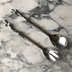 Seltenes CARROL BOYES skulpturales DAMENSPULENSET SALATSERVER Zinn Edelstahl XLNT! - Bild 1 von 11