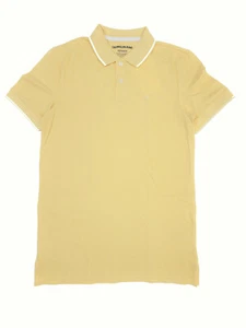 Calvin Klein Men's Slim Fit Stretch Mesh Solid Polo Shirt Dusky Citron Size XS - Picture 1 of 2