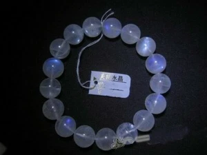 Natural Blue Light Moonstone Gems Round Beads Bracelet AAA 12mm - Picture 1 of 2
