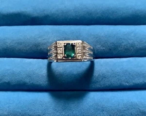 Indian Ocean Apatite, Moissanite Men's Ring - Size 12 (1.0 ctw.) - Picture 1 of 6