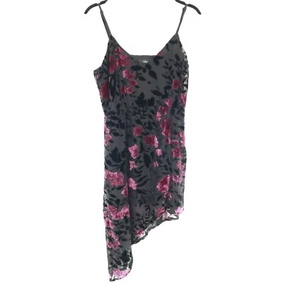 Lulus Burnout Velvet Mini Dress Womens L Black Gypsy Witchy Whimsigoth Feminine - Image 1 of 4