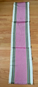 Ribbed Ivory w/Bright Multi-color Woven Table Runner - Picture 1 of 6