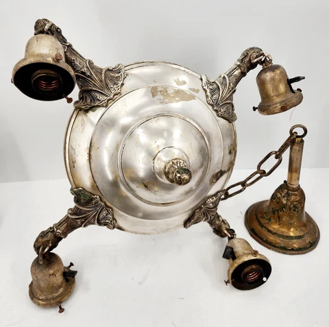 Victorian Style Ornate Ceiling Lamp Chandelier Hanging 4 Socket 1920's Art Deco Cover