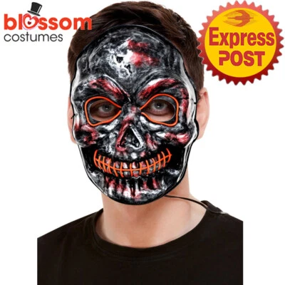 AC1061 Light Up Skull Skeleton Mask Horror Scary Halloween Costume Accessories - image 1 of 3