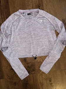 GYMSHARK MELIERT LILA LANGARM BUNGEE CROP TOP! M - Bild 1 von 5