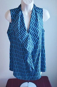 MICHAEL KORS 100% Authentic Blue Sleeveless Top Women Size XS MSRP $90 - Picture 1 of 7