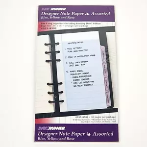 Day Runner Designer Note Paper Asst Refill Pages 033-8902 1994 New 6 Ring 3¾X6¾ - Picture 1 of 10