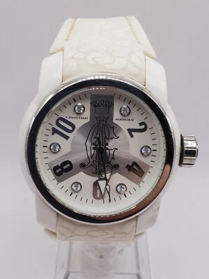 Christian Audigier Reloj Mujer Cuarzo 40mm Redondo Tono Plata Blanco Silicona Foto 1 de 4