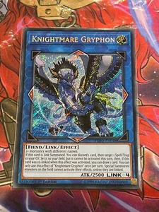 Yu-Gi-Oh! Knightmare Gryphon (FLOD-EN048 Secret Rare 1st Edition Light Played) - Picture 1 of 3