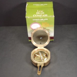 Brújula de latón Essex modelo 42433 espejo sinusoidal gráfico 3" con caja original *LEER* - Imagen 1 de 13