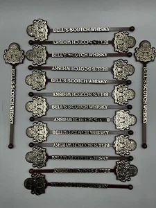 Bell's Scotch Whisky Swizzle Stir Sticks Cocktail Stirrers Lot of 15 Brown Gold - Imagen 1 de 5