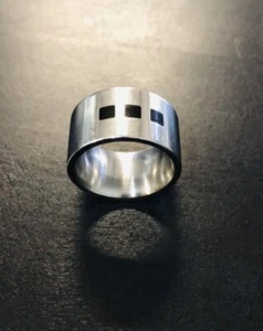TeNo Stainless Steel & Ceramic Ring Size 6 - Picture 1 of 4