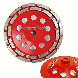 Rueda de taza de molienda de concreto de doble fila de 7"" - 25/30 diamante de arena 24seg 5/8""-11  - Imagen 1 de 8