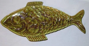 Ceramic Fish Tray - Green Large VINTAGE - Picture 1 of 5