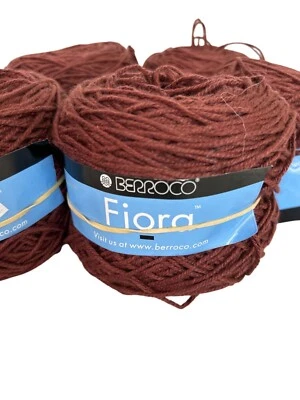 Berroco Fiora Brown Yarn Cotton Alpaca Wool Color #3837 100g Peru AT384 Lot of 5 - Image 1 of 4