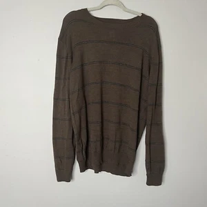 Patagonia Men’s Size XL Merino Wool Cre Neck Sweater Brown Striped - Picture 1 of 8