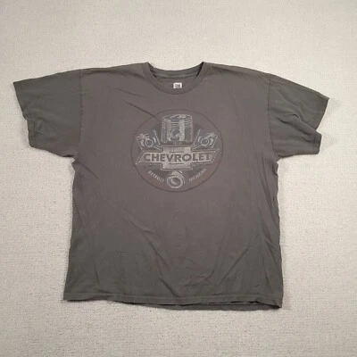 雪佛兰衬衫男式 XL 灰色 GM 底特律密歇根短袖圆领  — 第 1/4 张图片
