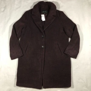Banana Republic Factory Mantel Damen groß Midi Basic Wolle kastanienbrauner Wein NEU $ 180 - Bild 1 von 13