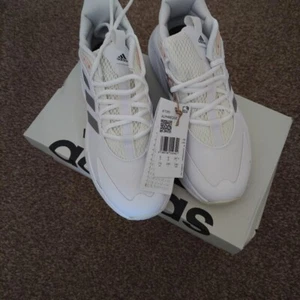 Adidas Cloud White Silver Metallic Alpha Edge Trainers - Picture 1 of 6