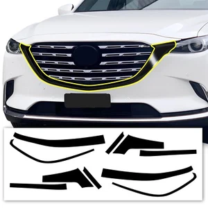 Fits Mazda CX-9 2016-2023 Front Grille Chrome Delete Cover Decal Blackout Trim - Picture 1 of 6