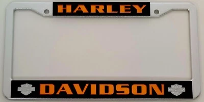 HARLEY License Plate Frame Laser Cut Inlaid Mirror Acrylic Auto Tag Border Foto 1 de 4