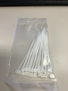 Zip tie packs of 25 White, NEW, Sealed non plenum LOT of 23 packages - Picture 1 of 5