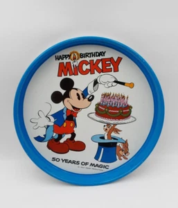 Vintage Happy Birthday Mickey Mouse 50 Jahre Magic Disney 1970 Biertablett - Bild 1 von 5